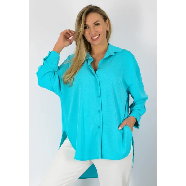 Melissa, kerekített aljú türkíz ingfelső