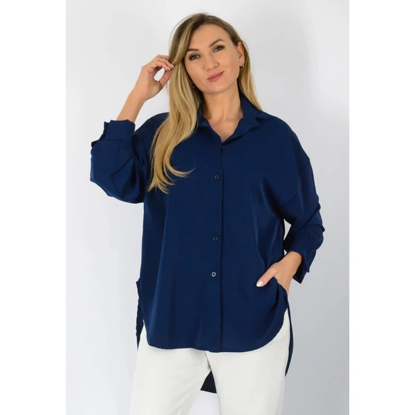 Melissa, kerekített aljú sötétkék ingfelső