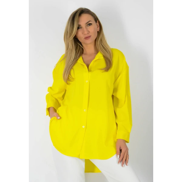 Melissa, kerekített aljú sárga ingfelső