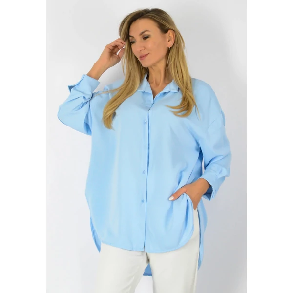 Melissa, kerekített aljú világoskék ingfelső