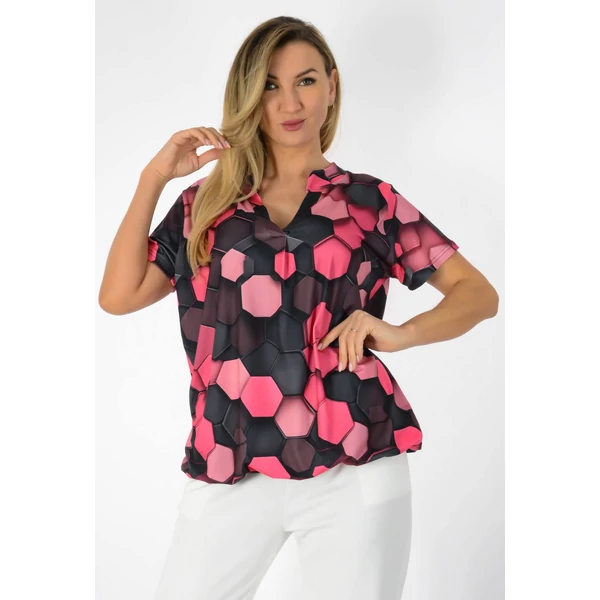 Ing nyakas alól gumis mintás  felső