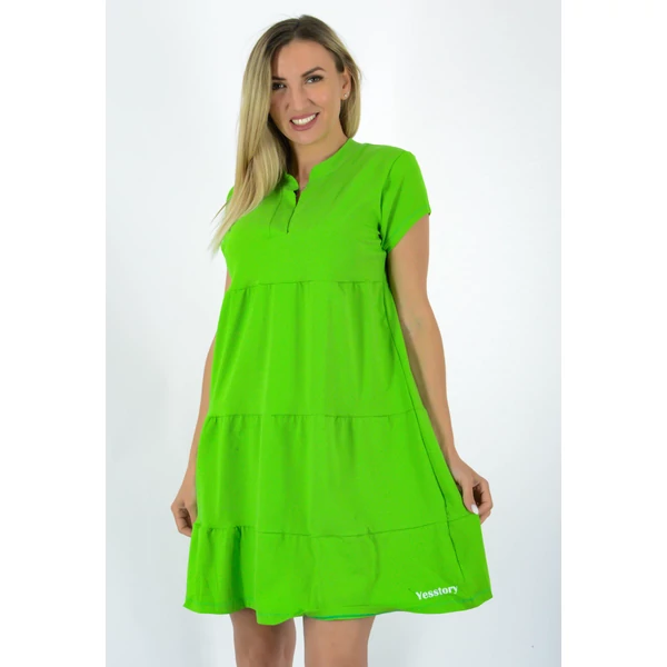 Ingnyakas A vonalas erőszöld ruha