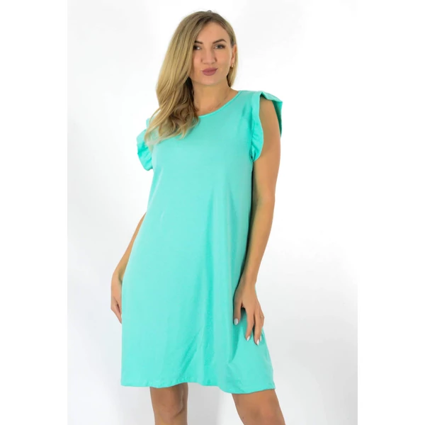 Fodros ujjú almazöld  ruha