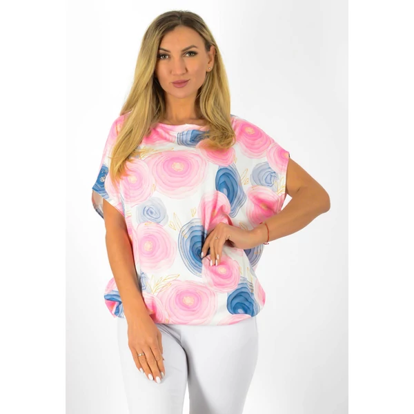 Félvállas rövid ujjú  mintás  felső