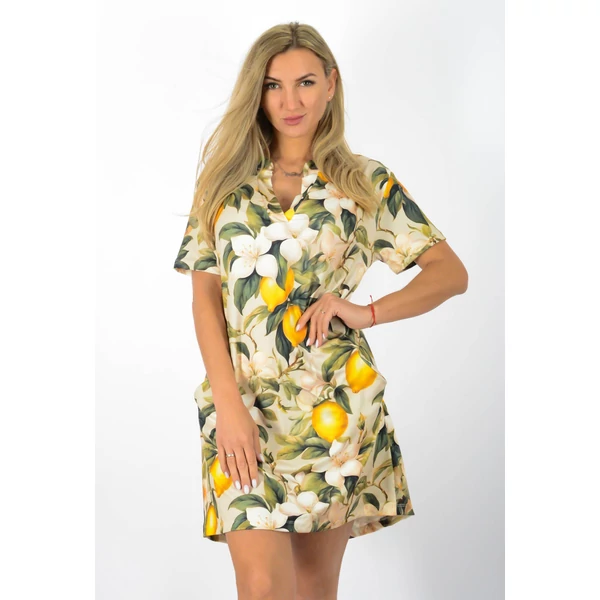 Ingnyakas mintás ,zsebes ruha