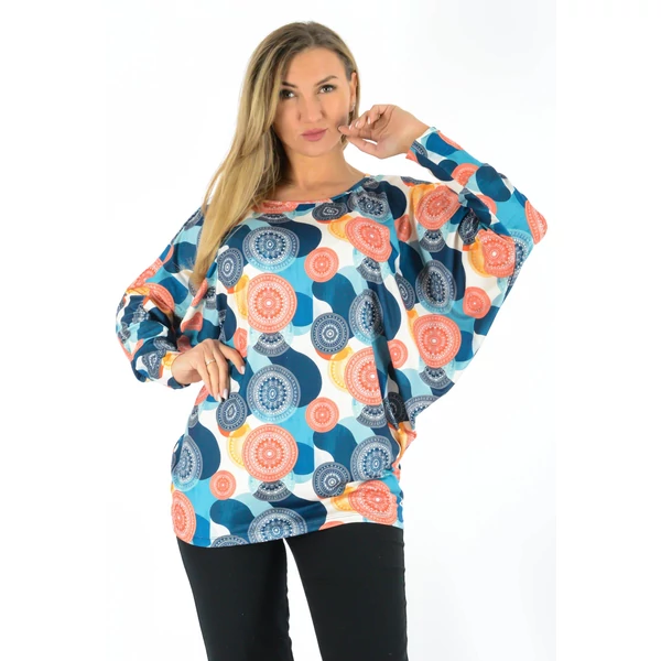 Denevér ujjú mintás  felső