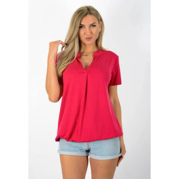 Ing nyakas alól gumis meggyvörös felső