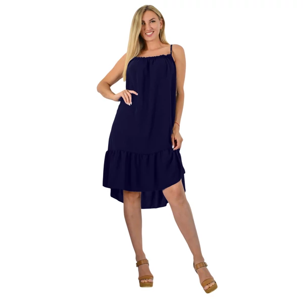 Pántos lenge sötétkék ruha