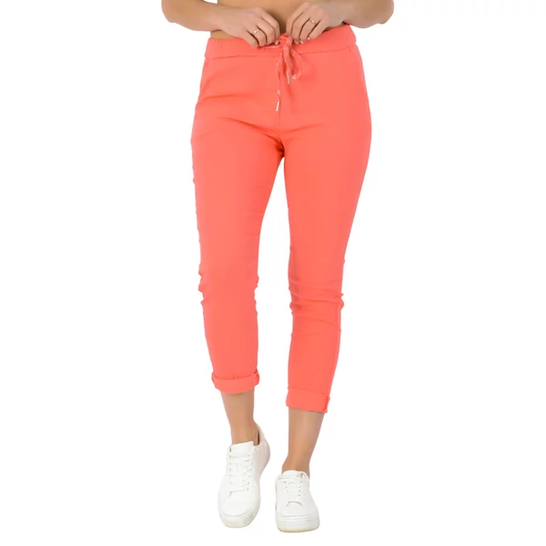 Elasztikus korall színű nadrág