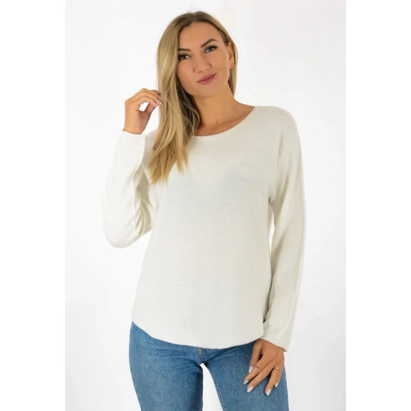 Finomkötött kereknyakú fehér felső