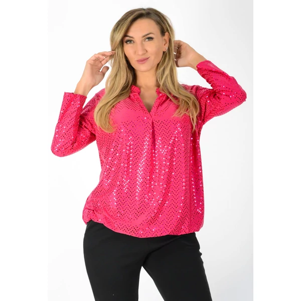 Tükörkonfettis, gumis derekú pink ingfelső