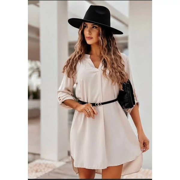 Claudia krém színű muszlin ing ruha/tunika