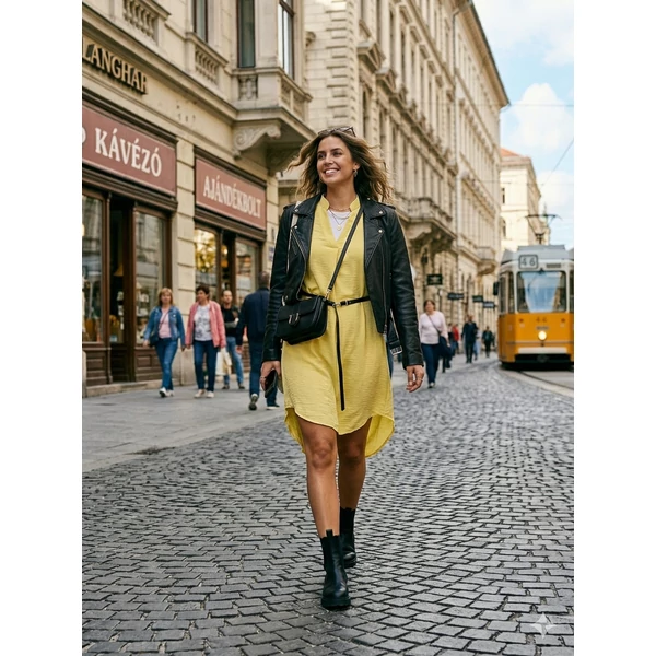Claudia halványsárga muszlin ing ruha/tunika