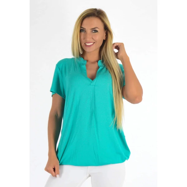 Ing nyakas alól gumis türkiz felső