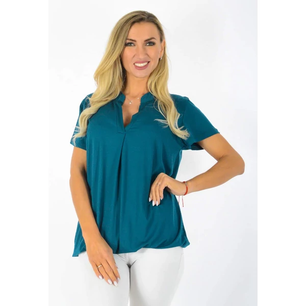 Ing nyakas alól gumis petrolkék felső