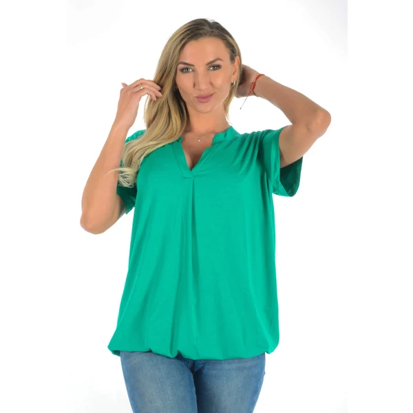 Ing nyakas alól gumis smaragd zöld felső