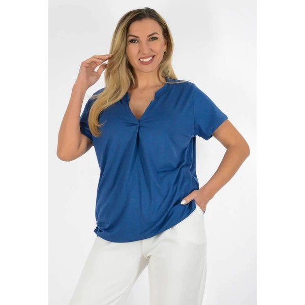 Ing nyakas alól gumis farmerkék felső