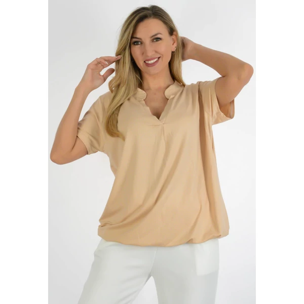 Ing nyakas alól gumis drapp felső