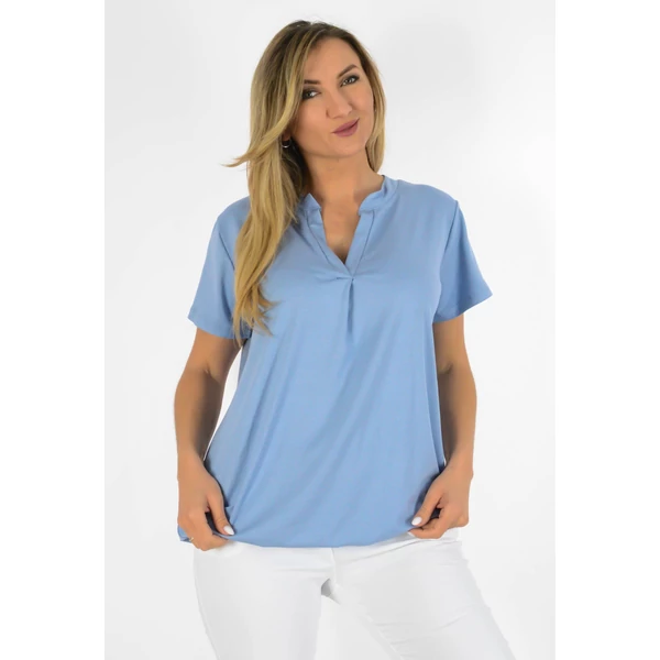 Ing nyakas alól gumis világoskék felső