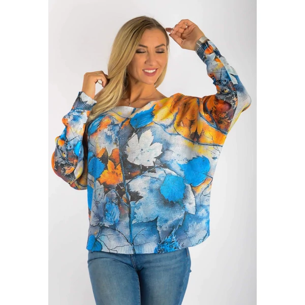 Finom  kötött,egyedi mintás bő fazonú felső