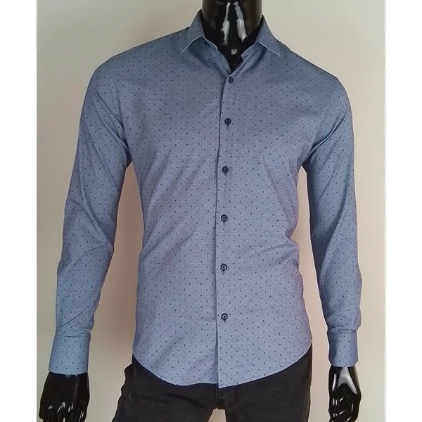Apró mintás kék elegáns ing