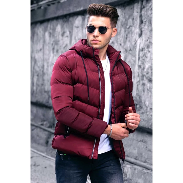 Modern bordó férfi dzseki
