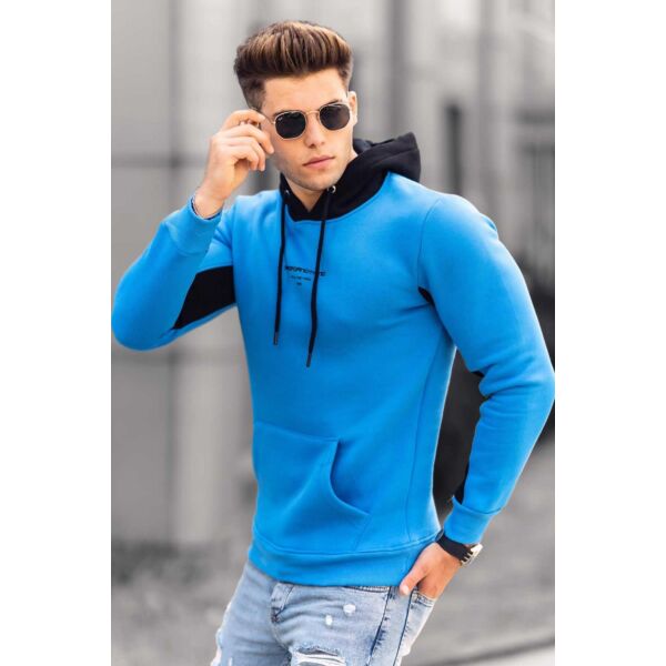 Kék színű extravagáns pulóver