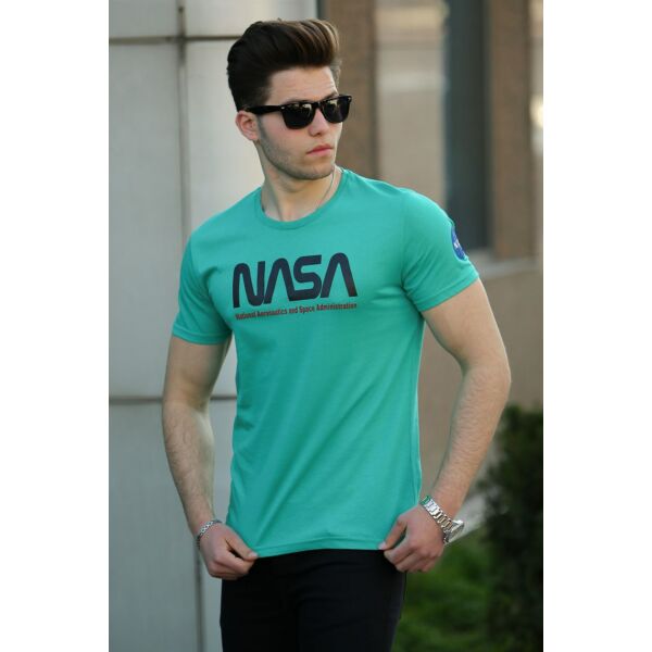 NASA feliratos zöld férfi póló