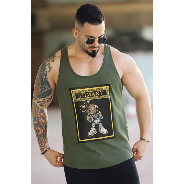 Khakizöld ujjatlan atléta