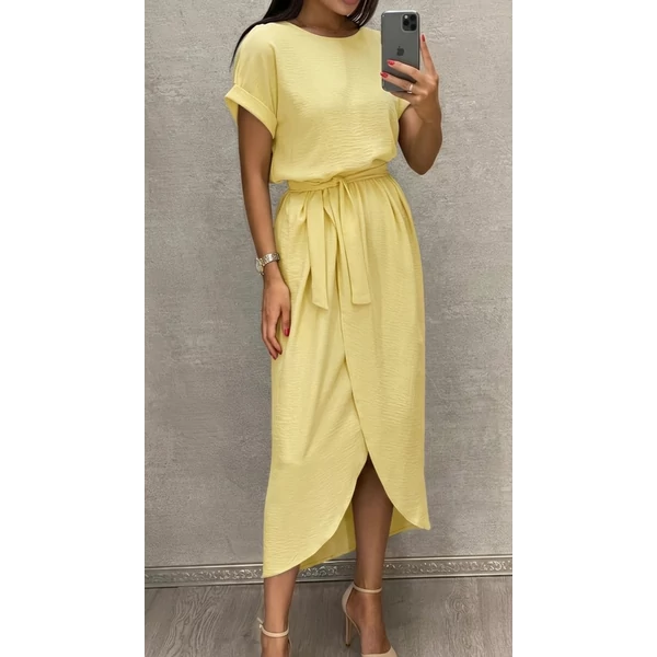 Rebeka sárga muszlin ruha