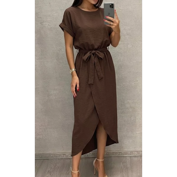 Rebeka csokibarna muszlin ruha