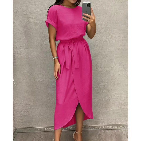Rebeka pink muszlin ruha