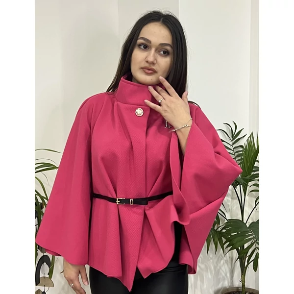 Pink ,különleges szabású poncsó