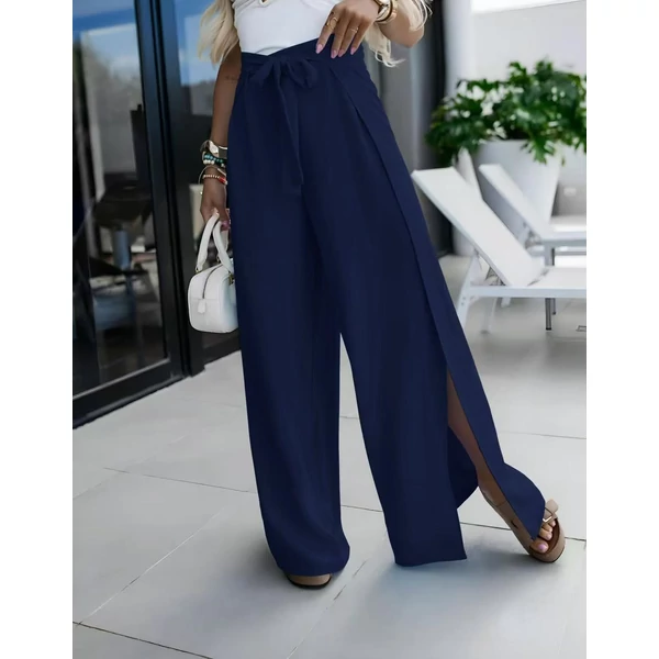 Átlapolt sötétkék  nadrág 