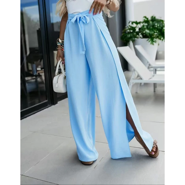 Átlapolt világoskék  nadrág 