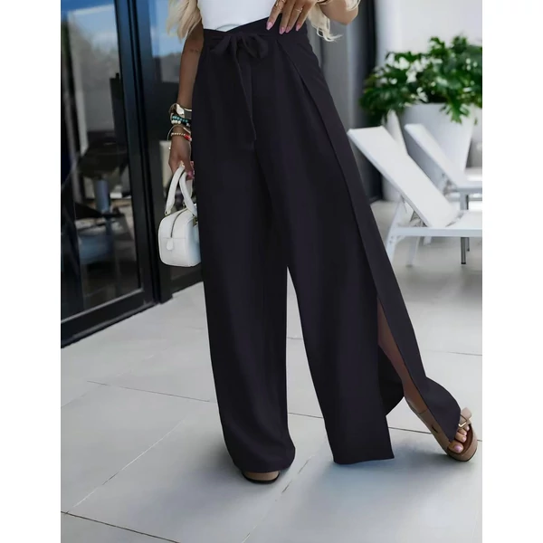 Átlapolt fekete nadrág 