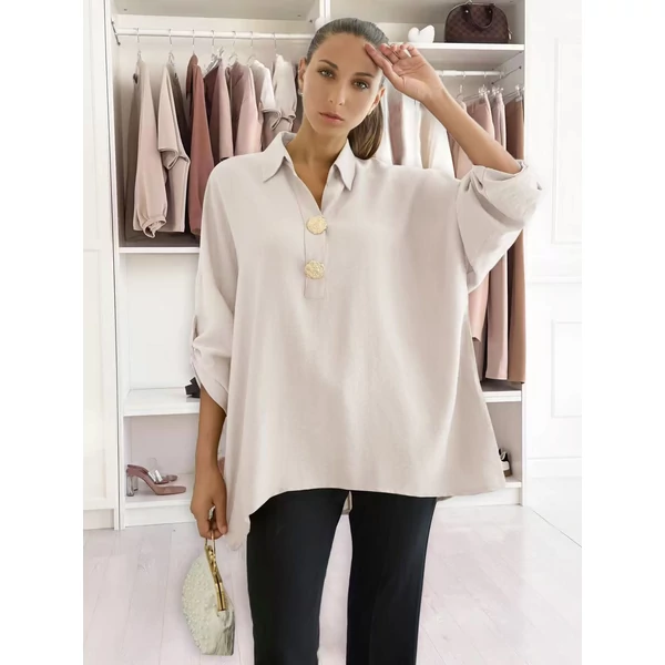 Krém színű laza ingfelső