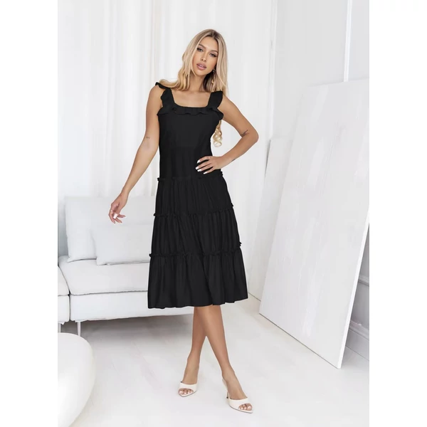 Lenvászon fekete ruha