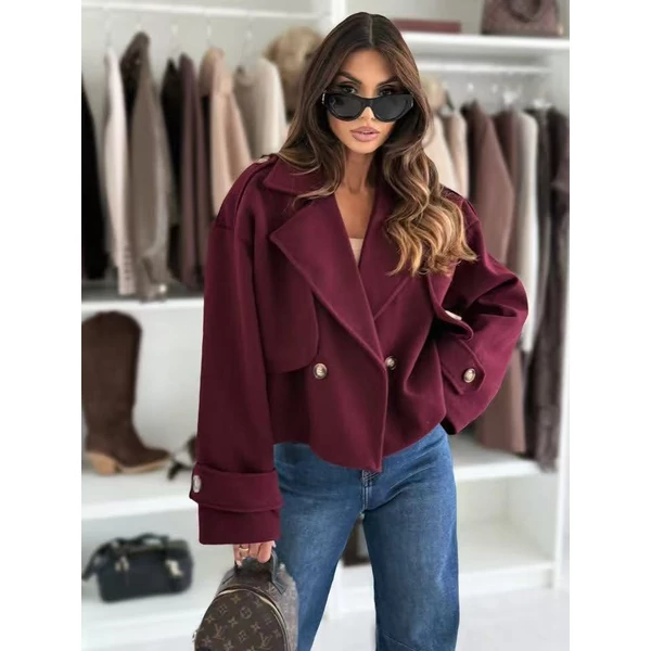 Bordó  plüspolár kiskabát