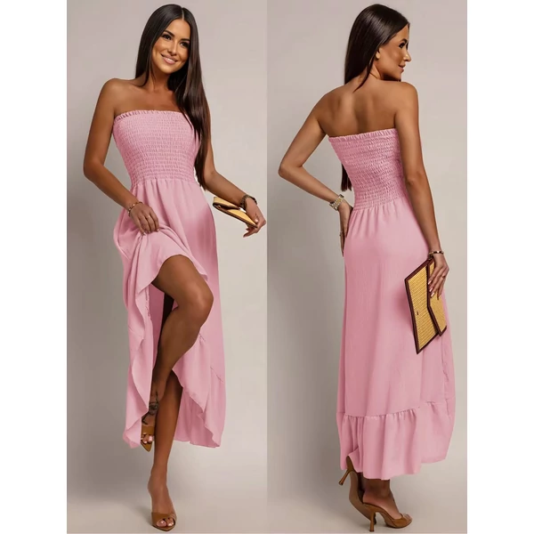 Pántnélküli lenge mályva ruha