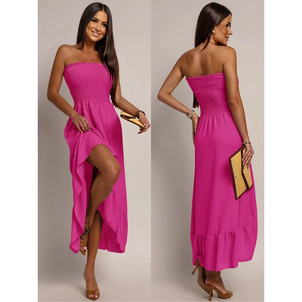 Pántnélküli lenge pink ruha