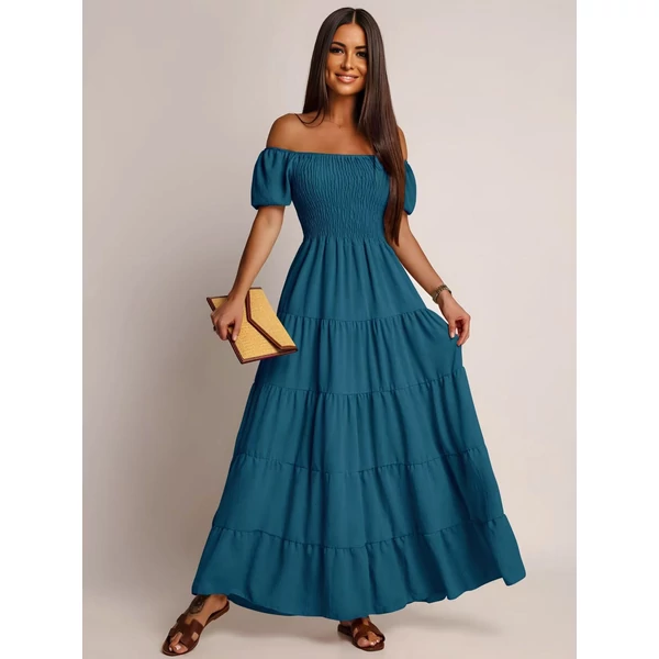 Lenvászon petrolkék ruha