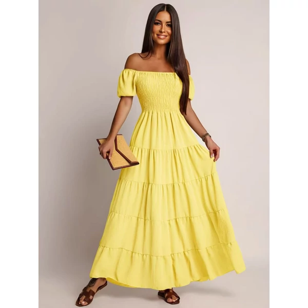 Lenvászon sárga ruha