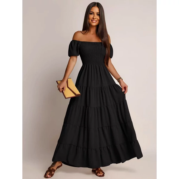 Lenvászon fekete ruha