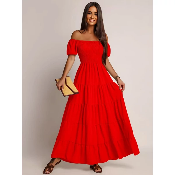 Lenvászon piros ruha