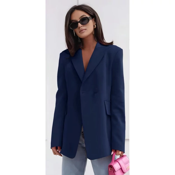 Sötétkék extravagáns zakó