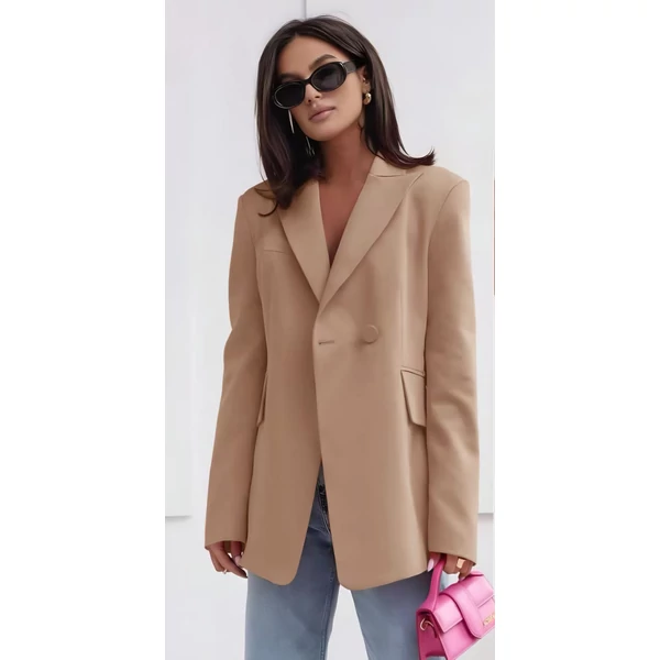 Mogyoró barna extravagáns zakó