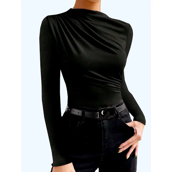 Nicole fekete bordás felső