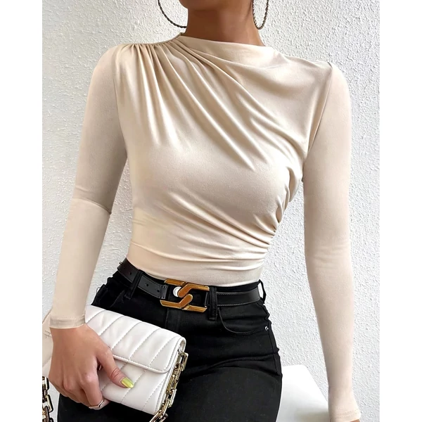 Nicole bézs bordás felső