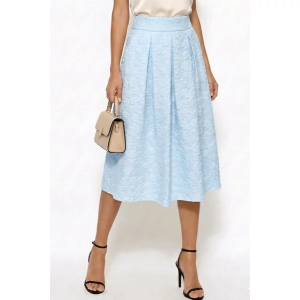 Zsebes világoskék maxi szoknya